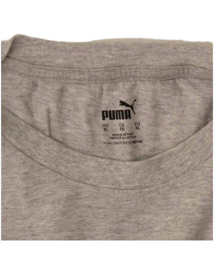 Puma T-Shirt Graphique Top XL Homme Gris Moucheté