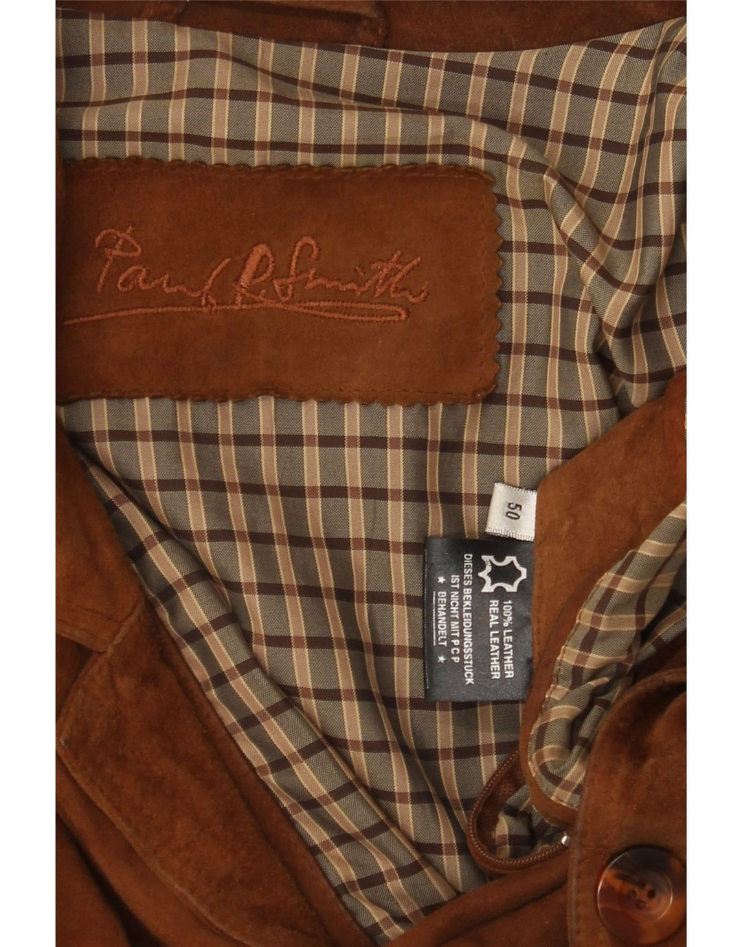 PAUL SMITH Veste en Daim Homme IT 50 Grand Cuir Marron