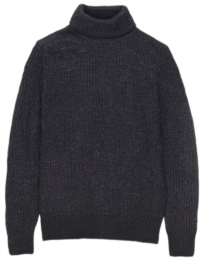 Marks & Spencer Pull Col Roulé Homme Bleu Marine Moucheté