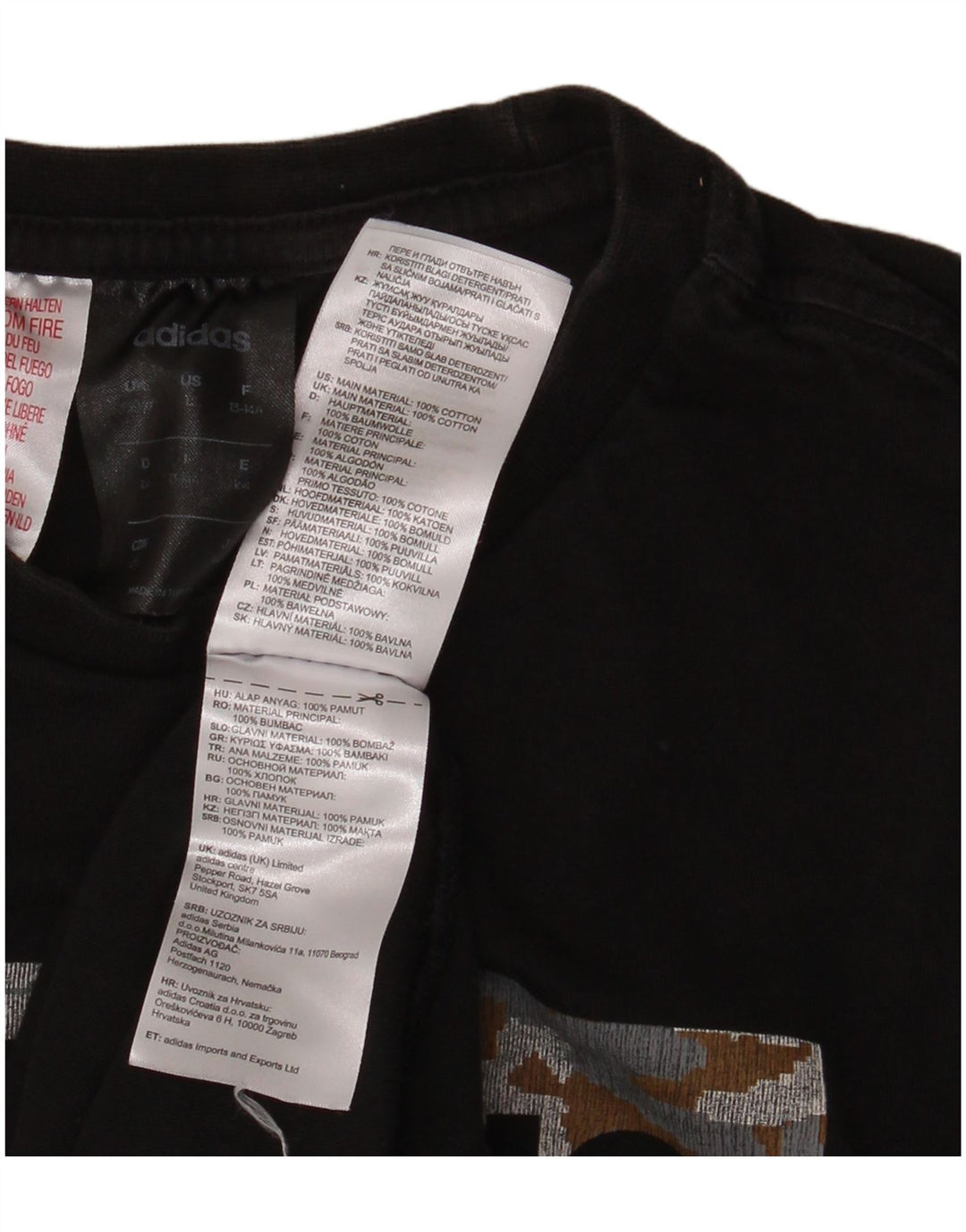 ADIDAS T-Shirt Graphique Garçon 13-14 ans Noir Coton