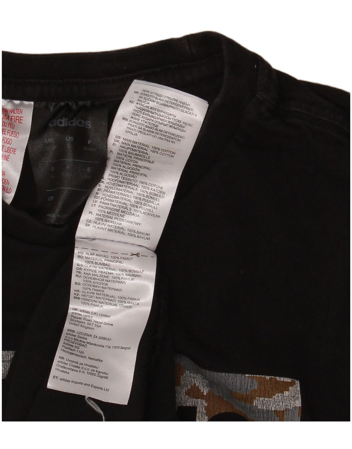 ADIDAS T-Shirt Graphique Garçon 13-14 ans Noir Coton