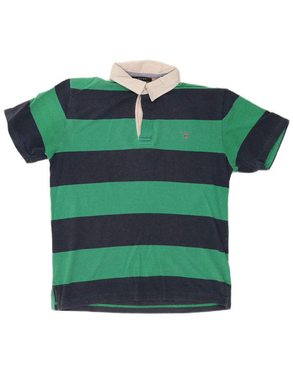 Gant Polo Rugby Homme Large Bleu Marine Rayé Coton