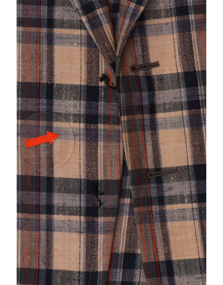 Vintage Blazer ouvert pour homme IT 46 Petit carreaux multicolores