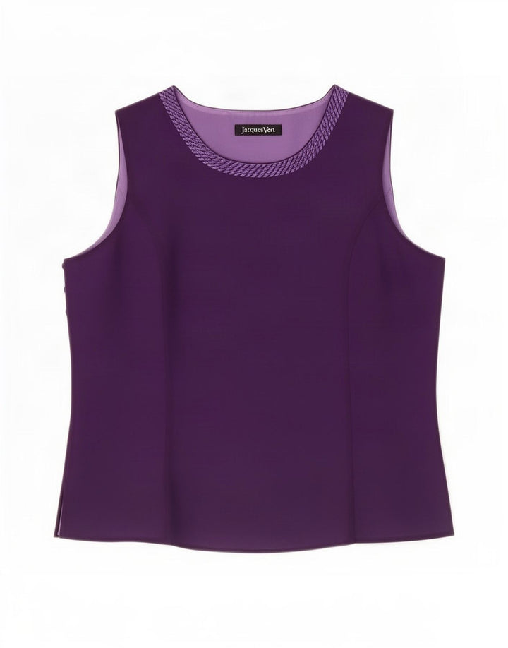 Jacques Vert Chemisier sans manches pour femme UK 46 Large Violet Polyester