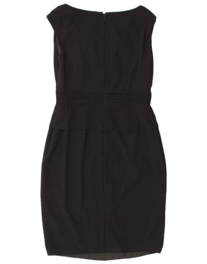 JACQUES VERT Robe péplum sans manches pour femme UK 12 Polyester noir moyen