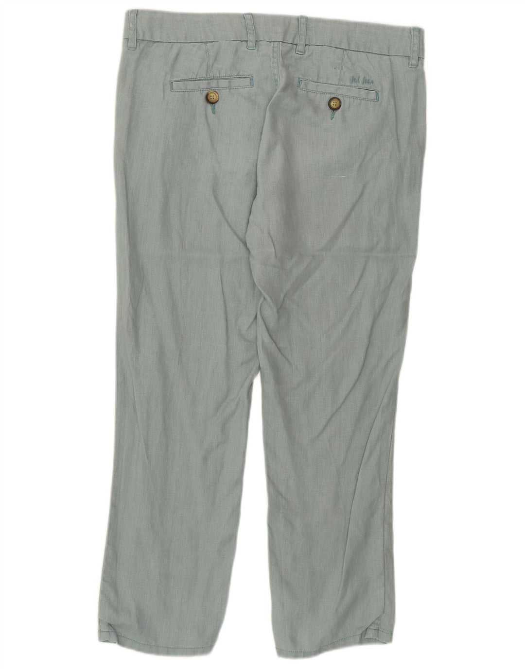 FAT FACE Pantalon décontracté droit pour femme UK 10 Small W32 L25 Lin vert