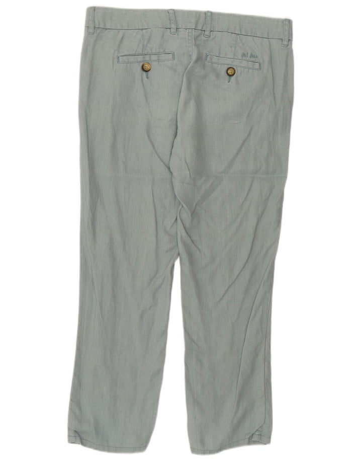 FAT FACE Pantalon décontracté droit pour femme UK 10 Small W32 L25 Lin vert