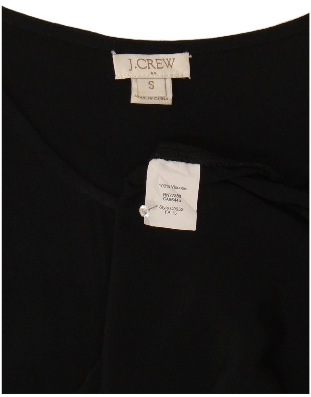 J. CREW Chemisier à manches longues pour femme UK 10 Small Noir Viscose