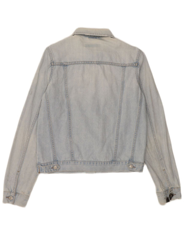 Topshop Veste en jean pour femme UK 10 Petit coton bleu