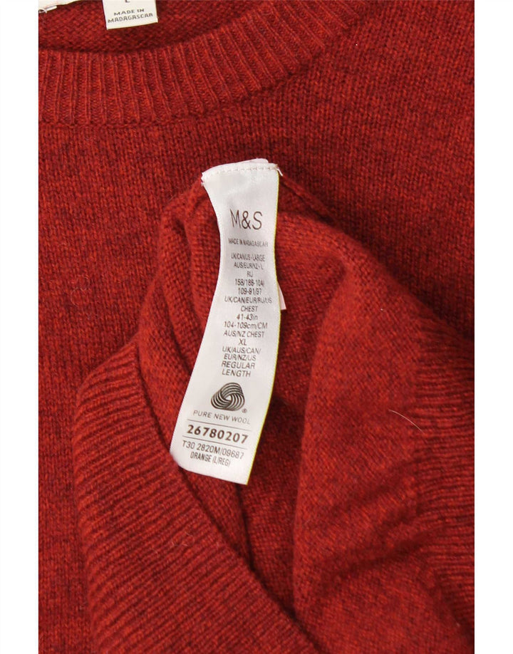 Marks & Spencer Pull col bateau pour homme en laine orange Taille L