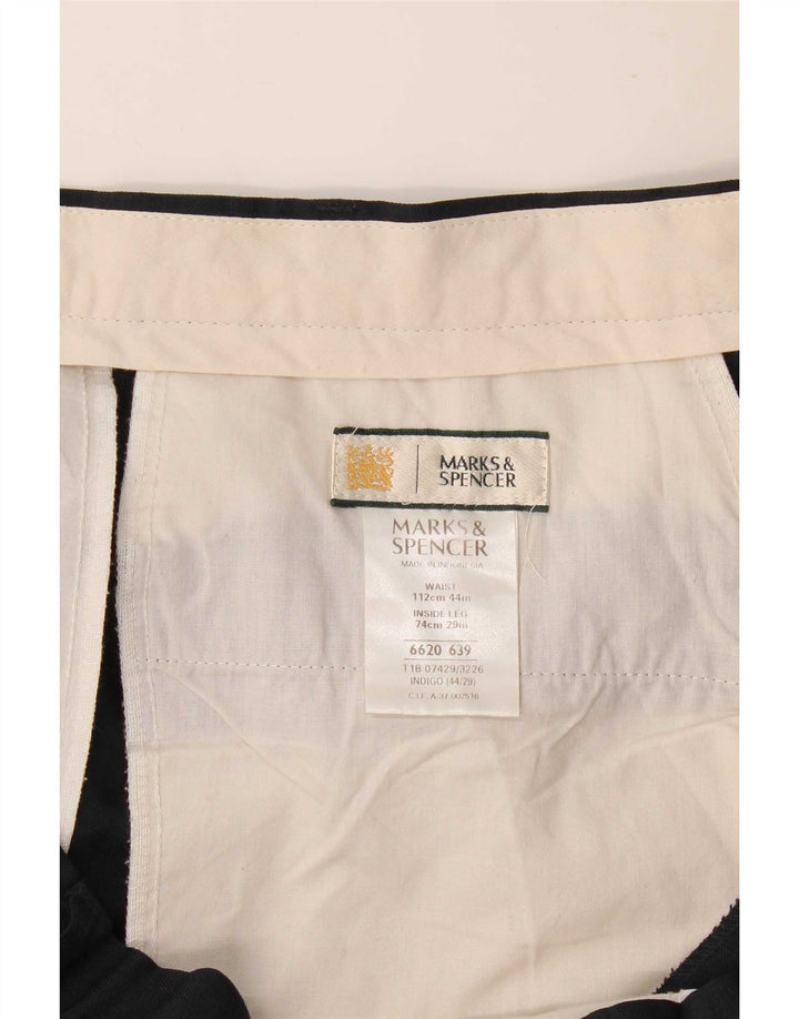 Marks & Spencer Pantalon de costume pour homme W44 L29 Bleu marine Polyester