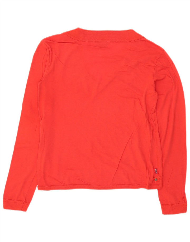LEVI'S Pull court à col en V pour femme UK 12 Rouge moyen Coton