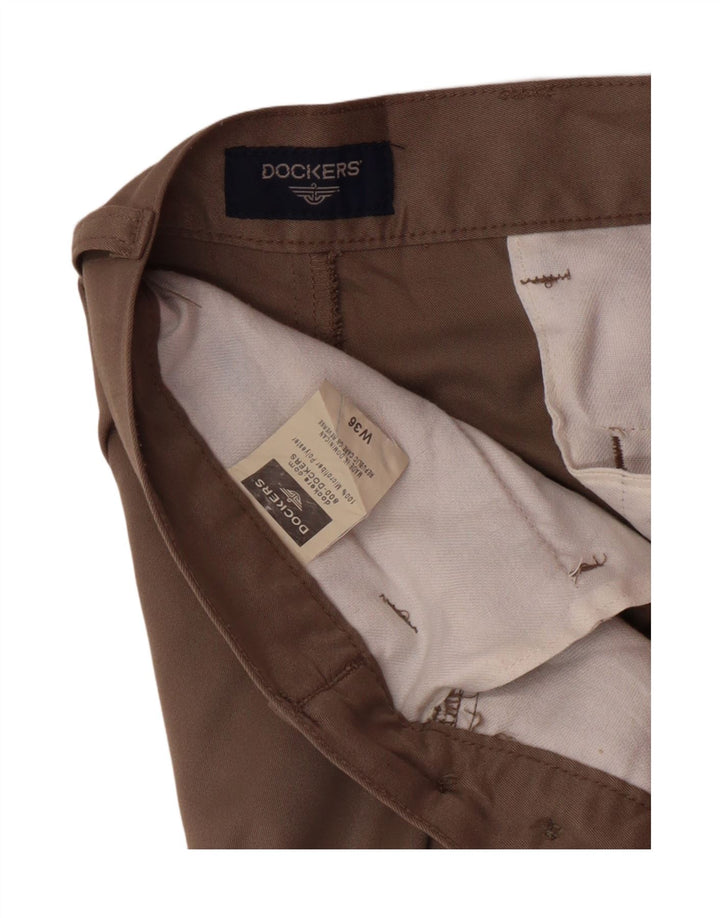 DOCKERS Short Chino Pegged Homme W36 Large Marron Polyester