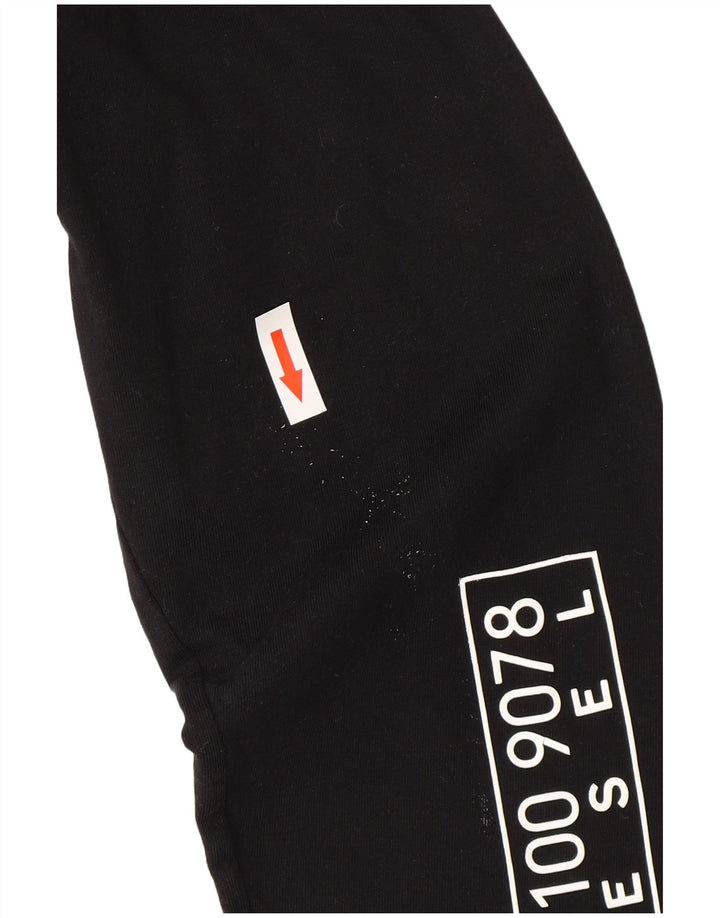 Diesel Pull graphique à col zippé pour homme Petit coton noir