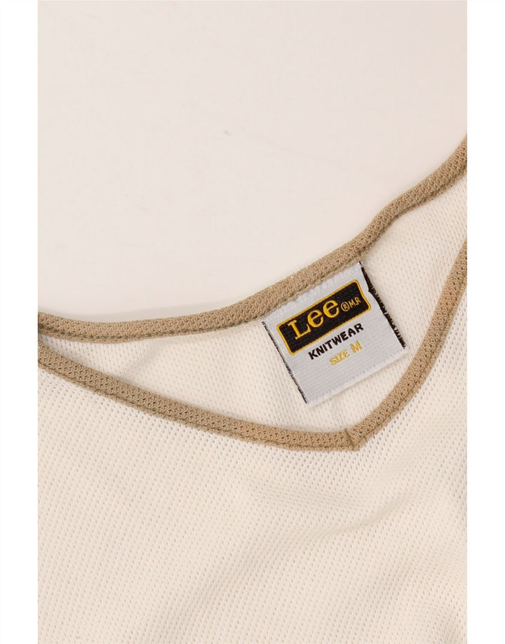 Lee T-Shirt Femme Top UK 44 Coton Blanc Moyen