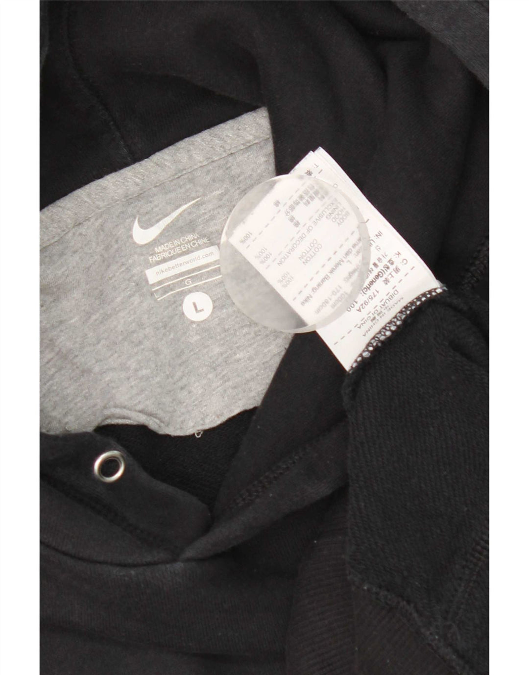 Nike Pull à capuche pour homme en coton noir Taille L