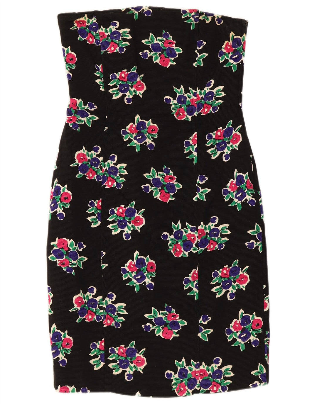 Max Mara Robe bustier pour femme UK 12 Coton floral noir moyen