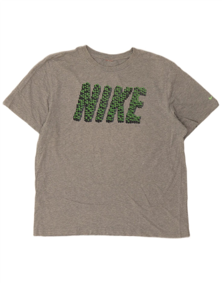 Nike T-shirt graphique pour homme, grand, gris moucheté
