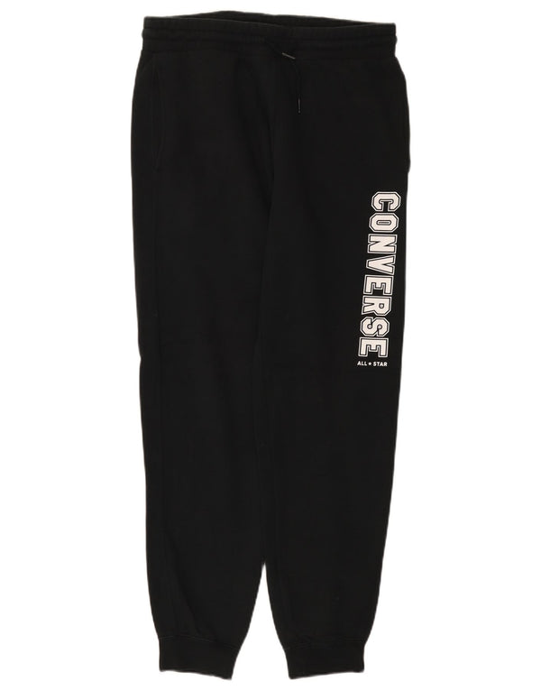 Converse Pantalon de survêtement graphique pour homme en coton noir Taille S