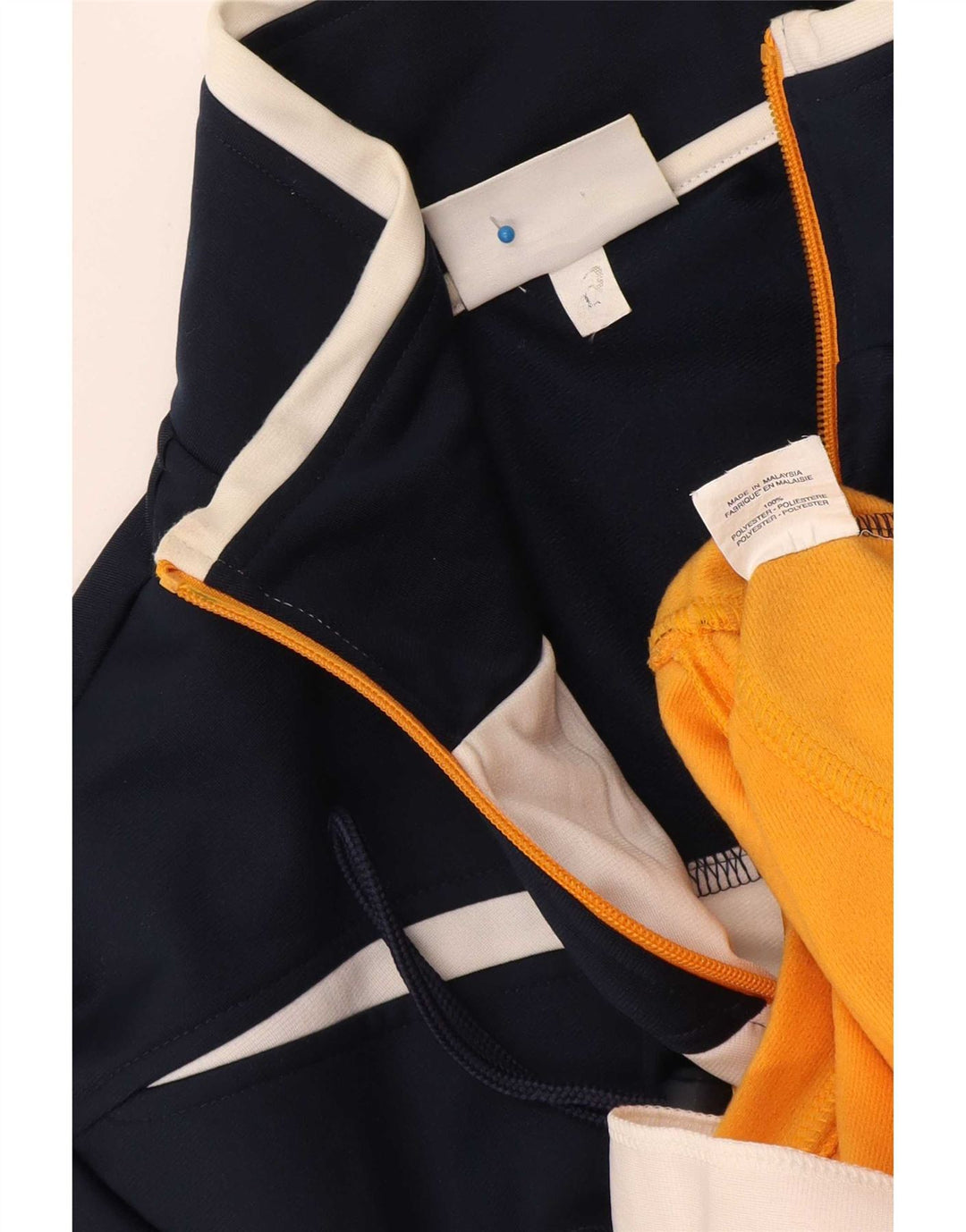 Asics Veste de survêtement pour homme Large Bleu Marine Colorblock Polyester
