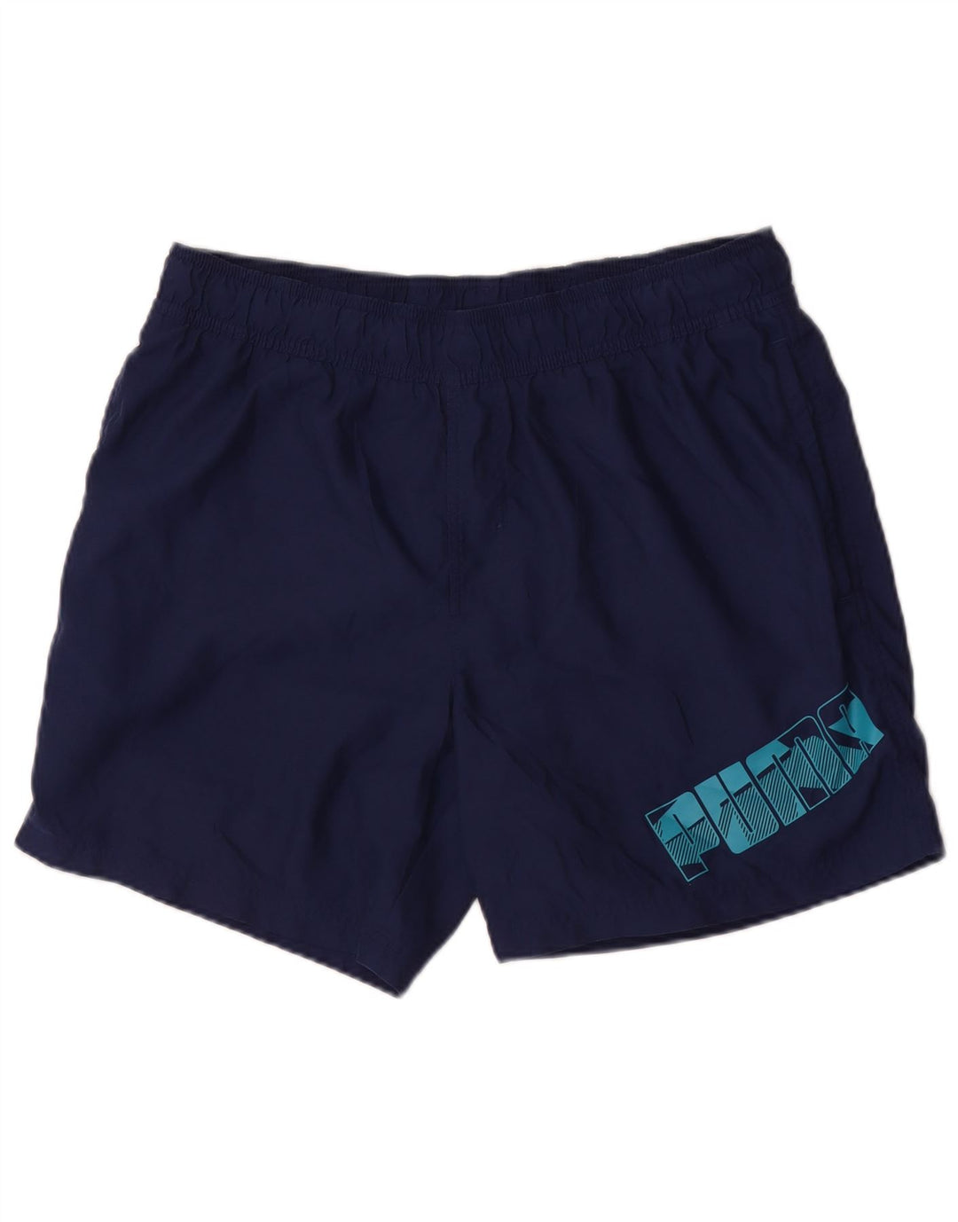 Puma Short de sport graphique pour homme, grand, bleu marine, polyester