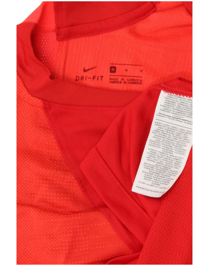 Nike T-shirt Dri Fit pour homme en polyester color block rouge moyen