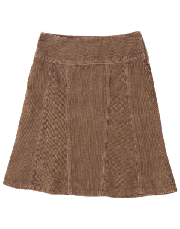 Benetton Jupe En Velours Côtelé Femme IT 40 Small W29 Coton Beige