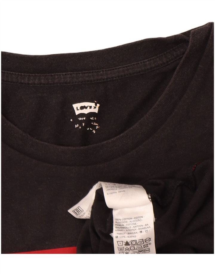 Levi's T-Shirt Graphique Homme Noir Large Coton