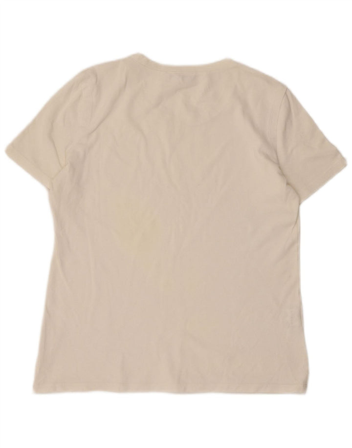 Lacoste T-Shirt Femme Top Taille 42 Grand Coton Blanc