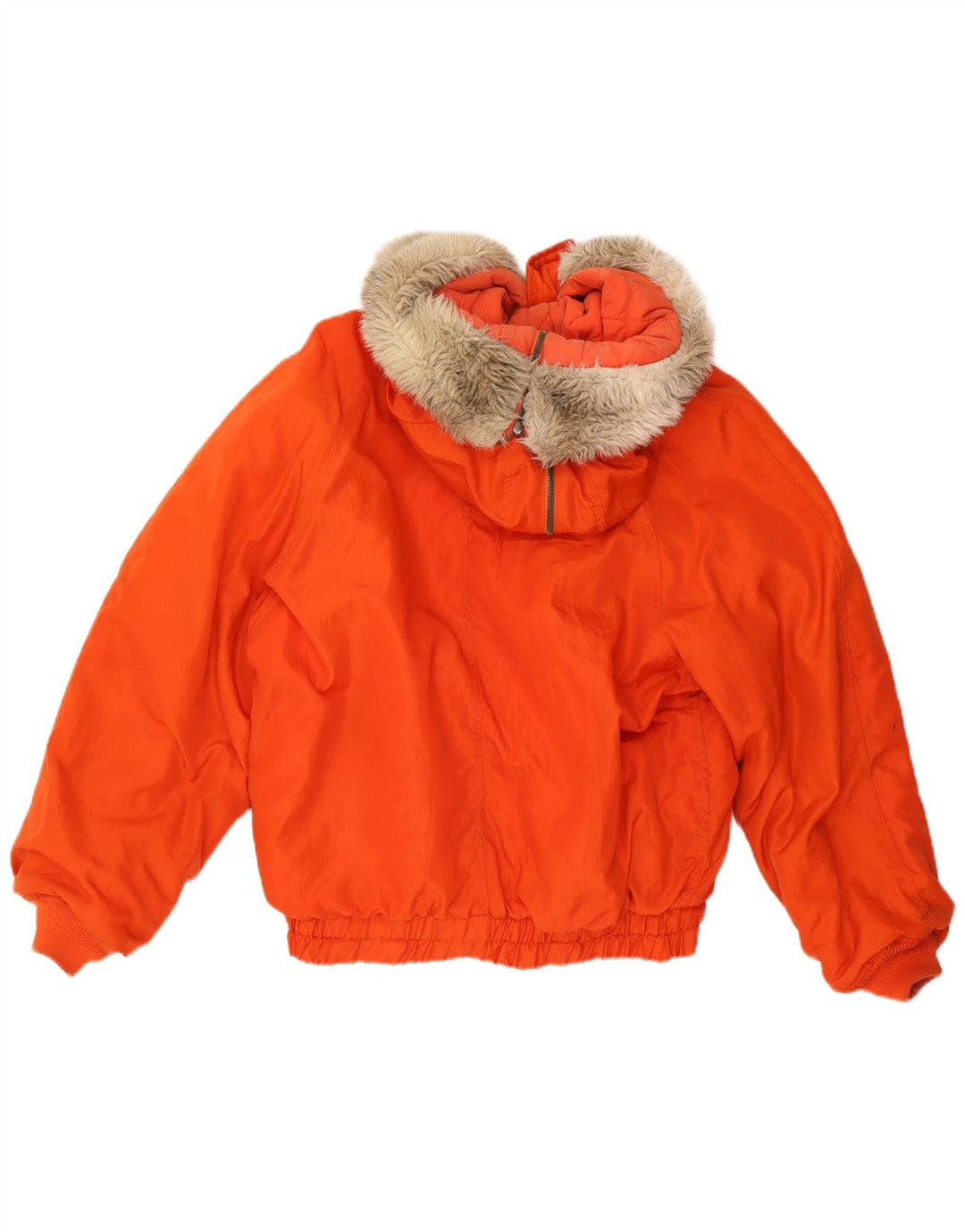 Benetton Veste matelassée à capuche coupe ample IT 48 Orange Moyen Polyamide Homme