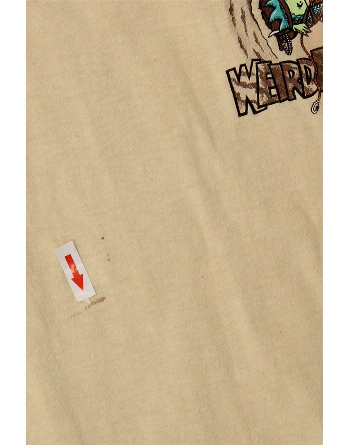 Weird Fish T-Shirt Graphique Homme Coton Beige Moyen