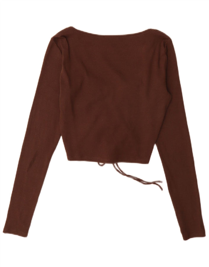 Zara Haut court à manches longues pour femme UK 14 Large Marron