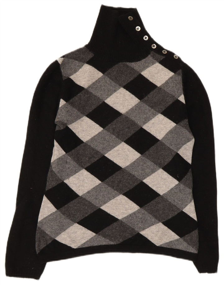 Max Mara Pull week-end à col boutonné pour femme UK 12 Noir moyen
