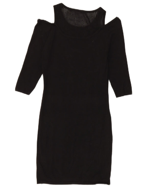 Guess Womens 3/4 Sleeve Off Shoulder Dress UK 4 XS Black Viscose