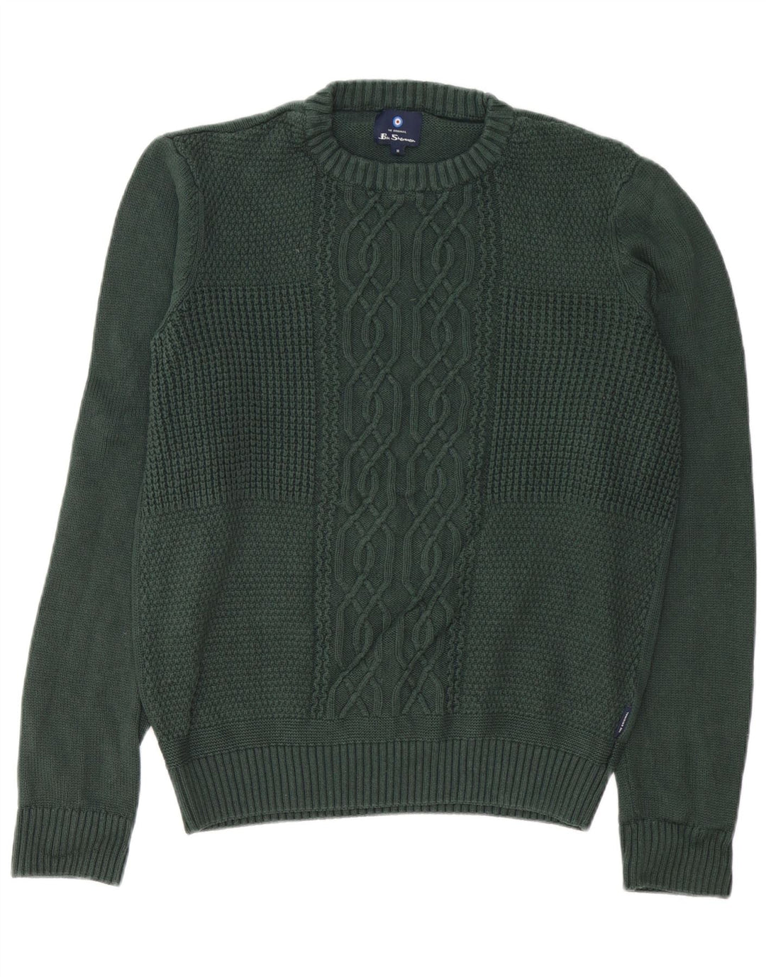 Ben Sherman Pull Col Rond Homme Vert Moyen Coton
