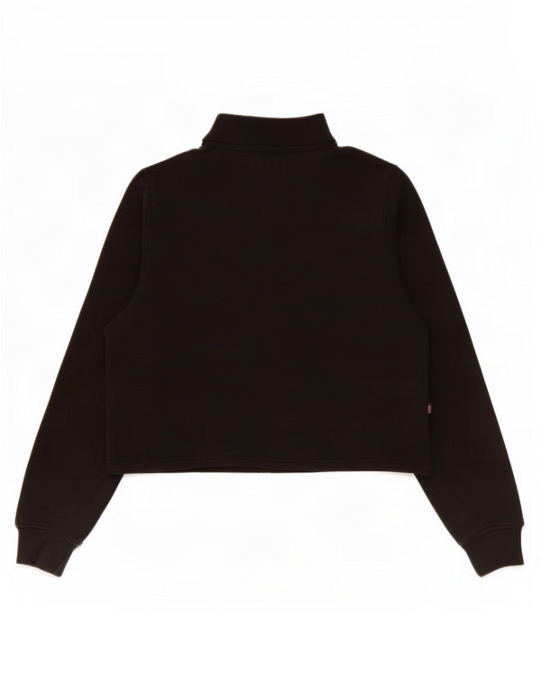 Dickies Sweat-shirt à col zippé pour femme UK 14 Medium Noir