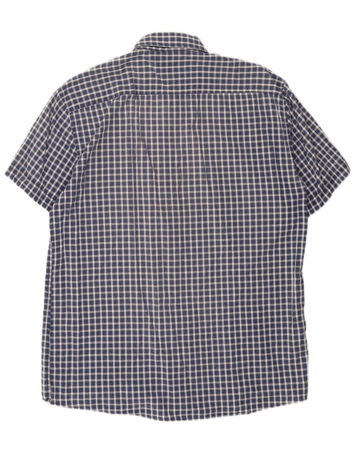 U.S. Polo Assn. Chemise régulière à manches courtes pour hommes, grand vichy bleu marine