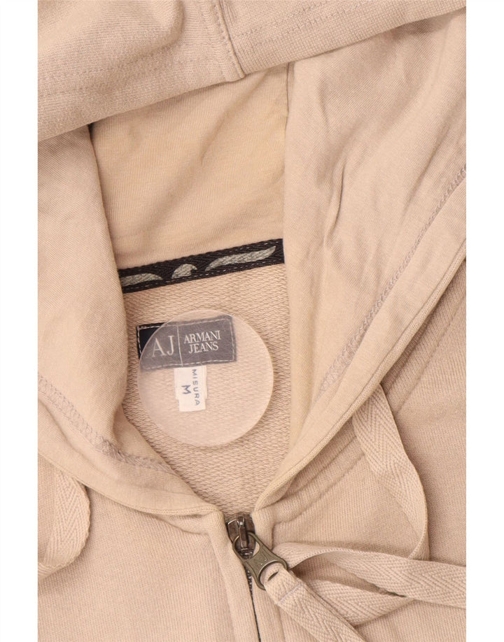 ARMANI JEANS Pull à Capuche Zippé Graphique Homme Beige Moyen Colourblock