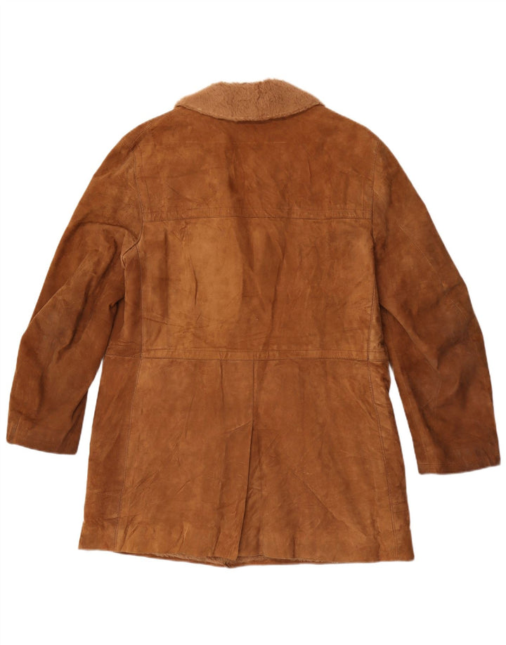 Anfor Veste en Daim Sherpa Homme IT 48 Cuir Marron Moyen