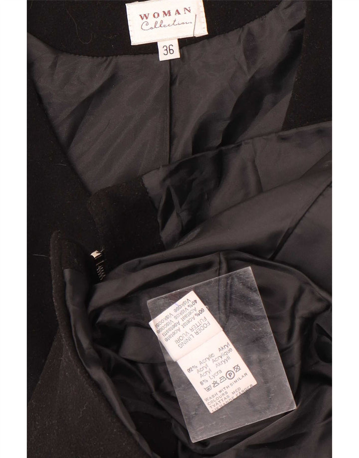 vintage Femme Gilet EU 36 Petit Acrylique Noir