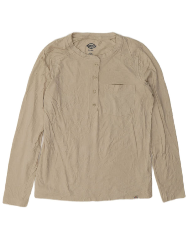 Dickies Haut à manches longues pour femme UK 10 Small Beige Coton