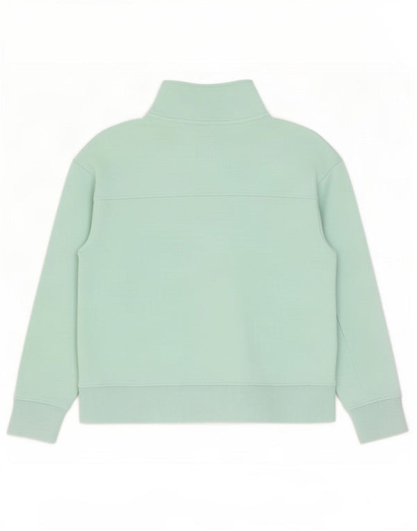 Crew Clothing Sweat-shirt à col zippé pour femme UK 16 Large Bleu Coton
