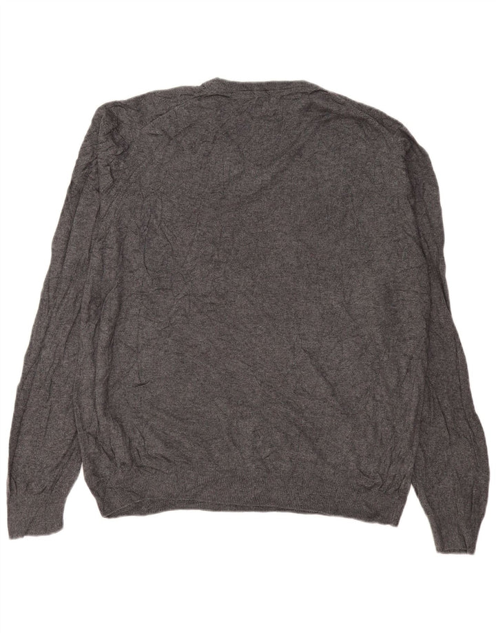 Marks & Spencer Pull col V pour homme en coton gris Taille L