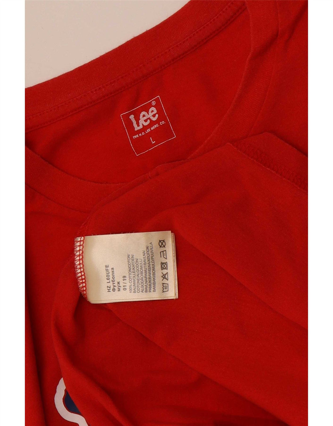 Lee T-Shirt Graphique Homme Grand Rouge Coton