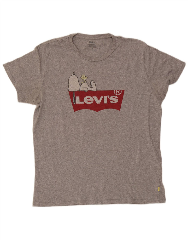Levi's Tee-Shirt Peanuts Graphic Homme Large Gris Moucheté Coton