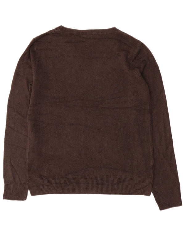 Marks & Spencer Pull col bateau pour femme UK 10 Petit Acrylique Marron