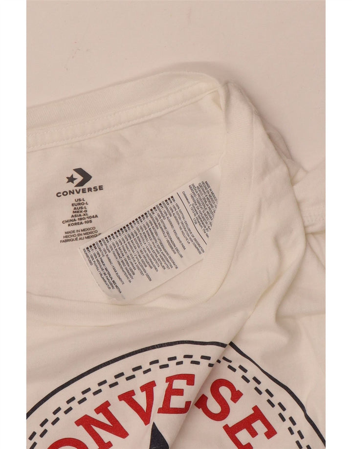 Converse T-shirt graphique pour homme en coton blanc Taille L