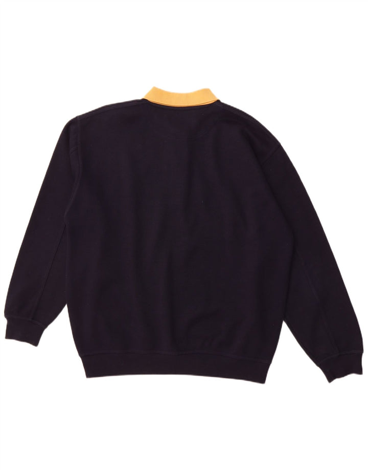 MCFORSUM Sweat-shirt à col polo pour homme en polyester bleu marine Taille L