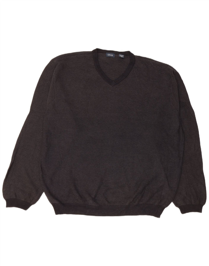 Izod Pull col V pour homme 2XL en coton noir
