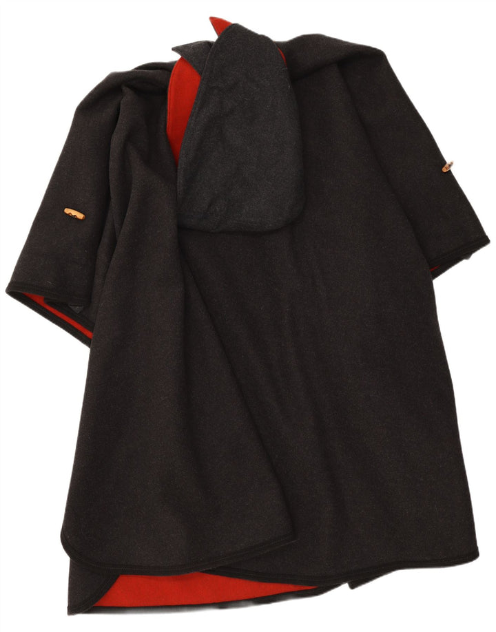 Manteau Cape à Capuchon Vintage Femme Taille Unique Gris